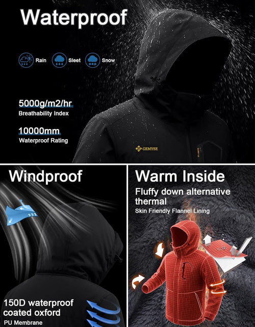Load image into Gallery viewer, Men'S Mountain Waterproof Ski Snow Jacket Winter Windproof Rain Jacket
