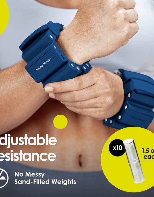 Load image into Gallery viewer, Adjustable 1 LB Wrist Weights Set of 2 Wrist Weights Removable Weighted Pegs Wearable Weights Perfect for Zumba, Dance, Pilates, Walking, Toning, Barre, Yoga, Cardio

