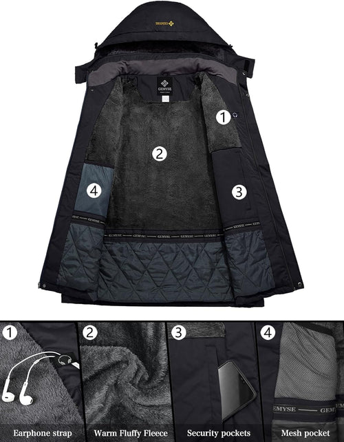 Load image into Gallery viewer, Men'S Mountain Waterproof Ski Snow Jacket Winter Windproof Rain Jacket
