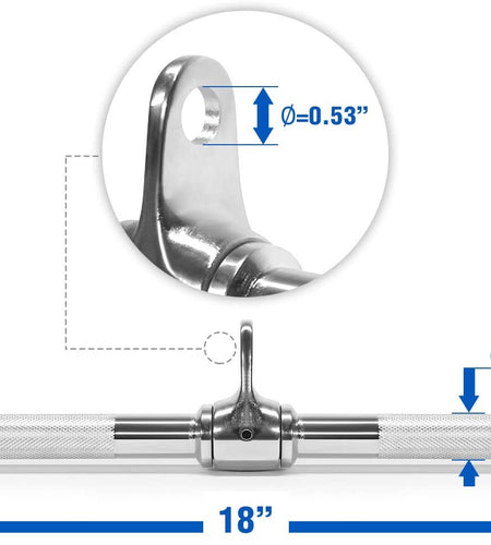 LAT Cable Attachment, Tricep Press down Bar with Diamond Knurl Handle, Support up to 880 Lbs - Rotating Straight Bar, Single D Handle and V Bar