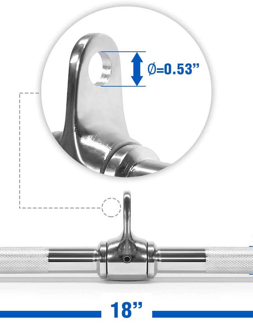 Load image into Gallery viewer, LAT Cable Attachment, Tricep Press down Bar with Diamond Knurl Handle, Support up to 880 Lbs - Rotating Straight Bar, Single D Handle and V Bar
