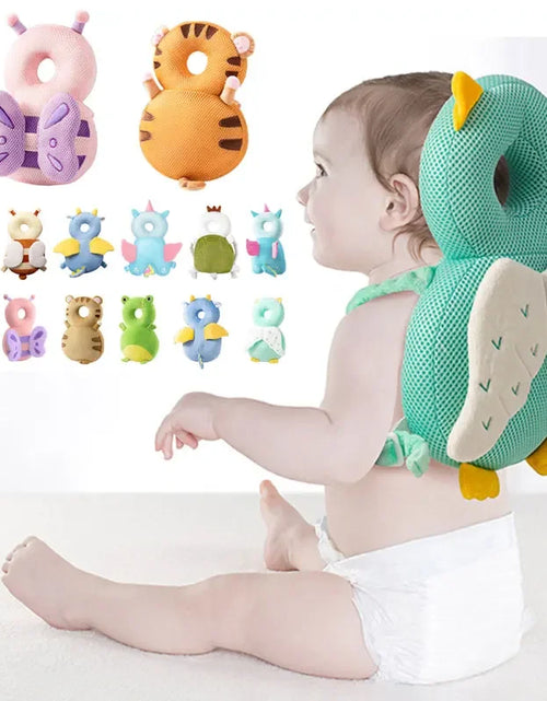 Load image into Gallery viewer, Baby Head Protector Backpack Pillow Soft Cotton Protective Cushion Cartoon Security Pillows Cute Backpack for Baby Walking Crawl
