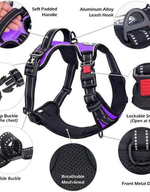 Load image into Gallery viewer, No Pull Dog Harness, No Choke Front Lead Dog Reflective Harness, Adjustable Soft Padded Pet Vest with Easy Control Handle for Small to Large Dogs
